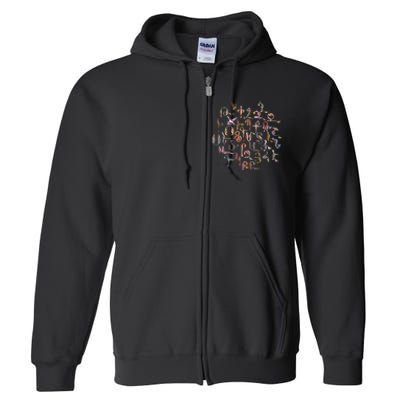 Armenian Alphabet Birds Armenia Symbols Full Zip Hoodie