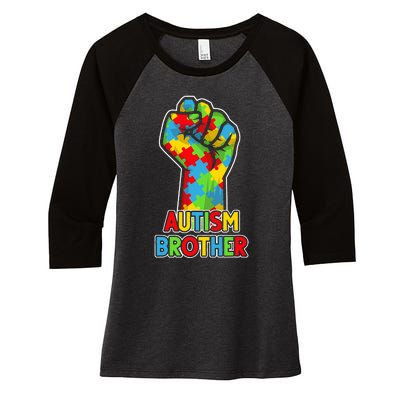 Autism Awareness Brother Acceptance Support Love Women's Tri-Blend 3/4-Sleeve Raglan Shirt