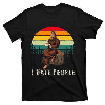 Alien and Bigfoot - I Hate People - Funny Sasquatch T-Shirt