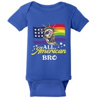 All American Bro 4th Of July Patriotic Lgbt Flag Gift Baby Bodysuit