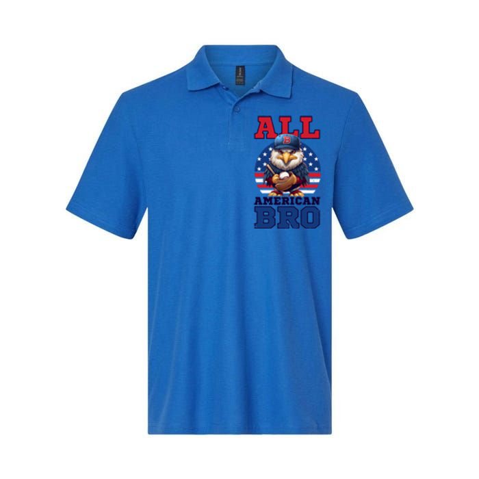 All American Bro Eagle Design 4th Of July Baseball Great Gift Softstyle Adult Sport Polo