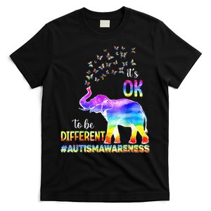 Autism Awareness Butterfly Elephant It's Ok To Be Different T-Shirt