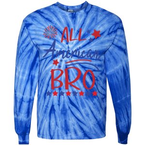 All American Bro Matching Family Brother 4th Of July Bro Fun Cute Gift Tie-Dye Long Sleeve Shirt