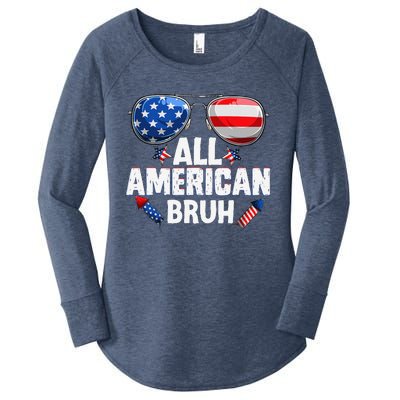 All American Bruh Fourth Of Julyt American Teen Women's Perfect Tri Tunic Long Sleeve Shirt