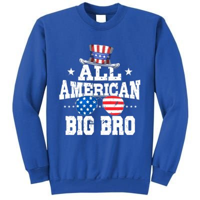 All American Brother American Flag 4th Of July Big Bro Gift Tall Sweatshirt