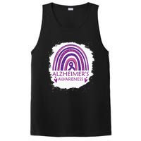 Alzheimers Awareness Bleached Rainbow Purple Ribbon PosiCharge Competitor Tank