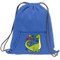 Autism Awareness Brontosaurus Dinosaur Puzzle Heart Autism Gift Sweatshirt Cinch Pack Bag