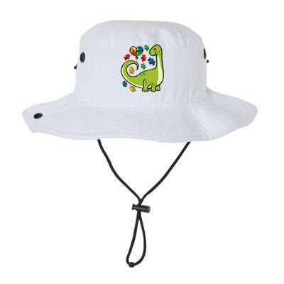 Autism Awareness Brontosaurus Dinosaur Puzzle Heart Autism Gift Legacy Cool Fit Booney Bucket Hat