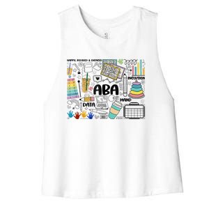 ABA Applied Behavior Analysis BCBA Behavior Analyst Autism Women's Racerback Cropped Tank