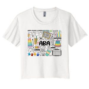 ABA Applied Behavior Analysis BCBA Behavior Analyst Autism Women's Crop Top Tee