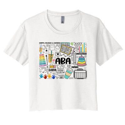 ABA Applied Behavior Analysis BCBA Behavior Analyst Autism Women's Crop Top Tee