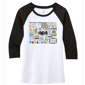 ABA Applied Behavior Analysis BCBA Behavior Analyst Autism Women's Tri-Blend 3/4-Sleeve Raglan Shirt