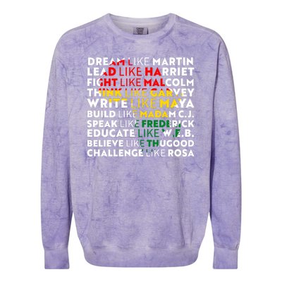 African American Black History Historical Figures Colorblast Crewneck Sweatshirt