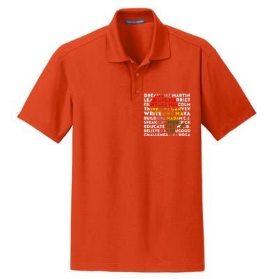 African American Black History Historical Figures Dry Zone Grid Polo