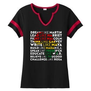 African American Black History Historical Figures Ladies Halftime Notch Neck Tee