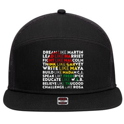 African American Black History Historical Figures 7 Panel Mesh Trucker Snapback Hat