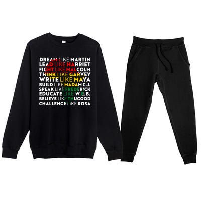 African American Black History Historical Figures Premium Crewneck Sweatsuit Set