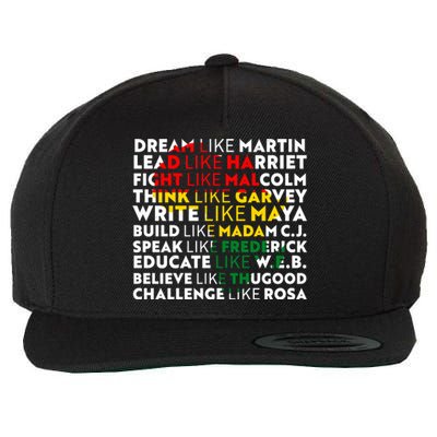 African American Black History Historical Figures Wool Snapback Cap