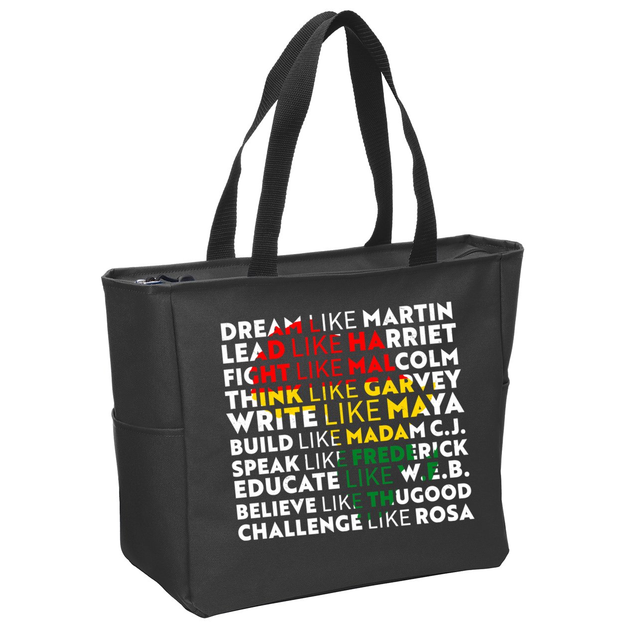 African American Black History Historical Figures Zip Tote Bag
