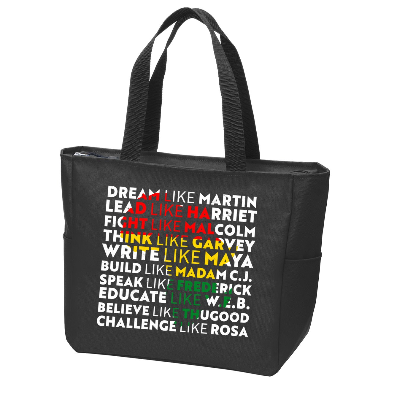 African American Black History Historical Figures Zip Tote Bag