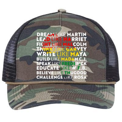 African American Black History Historical Figures Retro Rope Trucker Hat Cap