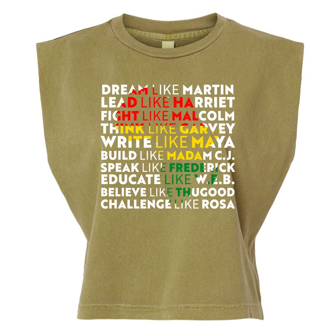African American Black History Historical Figures Garment-Dyed Women's Muscle Tee