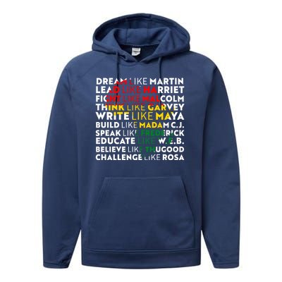 African American Black History Historical Figures Performance Fleece Hoodie