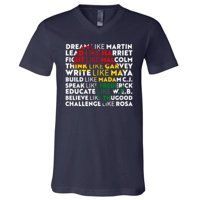 African American Black History Historical Figures V-Neck T-Shirt