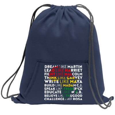 African American Black History Historical Figures Sweatshirt Cinch Pack Bag