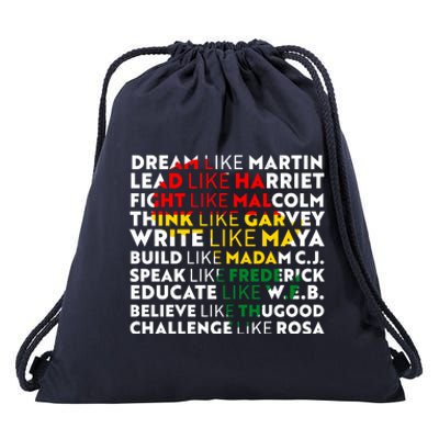 African American Black History Historical Figures Drawstring Bag