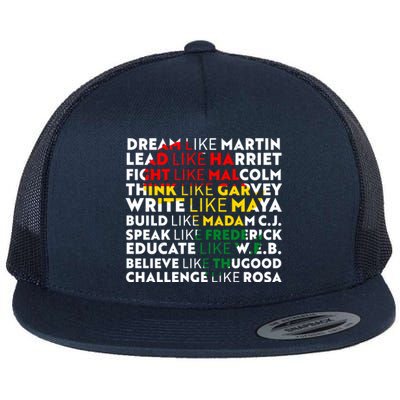 African American Black History Historical Figures Flat Bill Trucker Hat