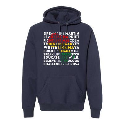 African American Black History Historical Figures Premium Hoodie