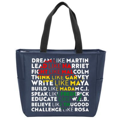 African American Black History Historical Figures Zip Tote Bag