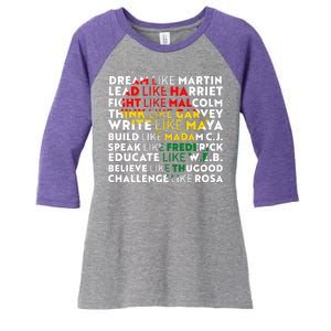 African American Black History Historical Figures Women's Tri-Blend 3/4-Sleeve Raglan Shirt