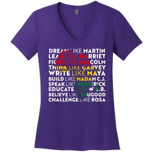 African American Black History Historical Figures Women's V-Neck T-Shirt