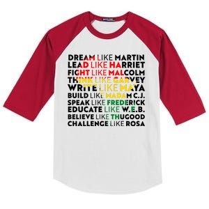 African American Black History Historical Figures Kids Colorblock Raglan Jersey