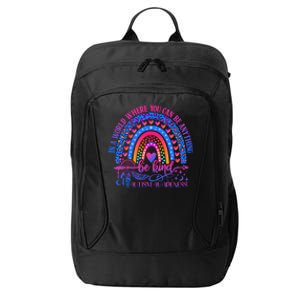 Autism Awareness Be Kind Leopard Rainbow Choose Kindness Gift City Backpack