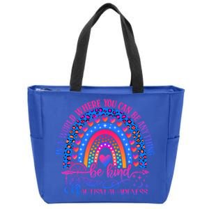 Autism Awareness Be Kind Leopard Rainbow Choose Kindness Gift Zip Tote Bag