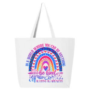 Autism Awareness Be Kind Leopard Rainbow Choose Kindness Gift 25L Jumbo Tote