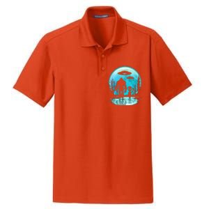 Alien And Bigfoot Moon  Dry Zone Grid Polo