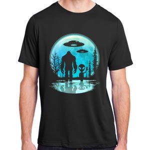 Alien And Bigfoot Moon  Adult ChromaSoft Performance T-Shirt