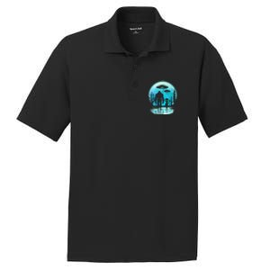 Alien And Bigfoot Moon  PosiCharge RacerMesh Polo