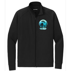 Alien And Bigfoot Moon  Stretch Full-Zip Cadet Jacket