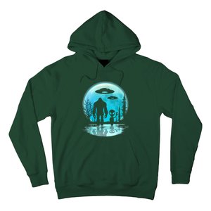 Alien And Bigfoot Moon  Hoodie