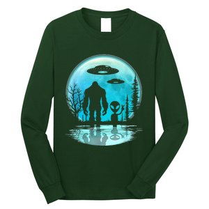 Alien And Bigfoot Moon  Long Sleeve Shirt