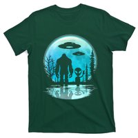 Alien And Bigfoot Moon  T-Shirt