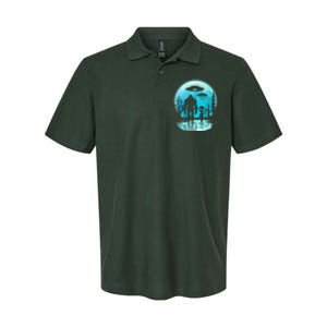 Alien And Bigfoot Moon  Softstyle Adult Sport Polo