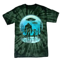 Alien And Bigfoot Moon  Tie-Dye T-Shirt