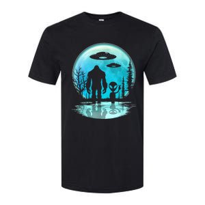 Alien And Bigfoot Moon  Softstyle CVC T-Shirt