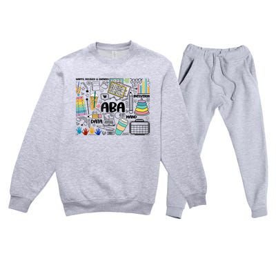 Aba Applied Behavior Analysis Bcba Behavior Analyst Autism Premium Crewneck Sweatsuit Set